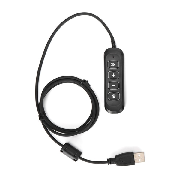 H901 USB kontakt QD-kabeladapter Justerbar volym Call Center-headsetadapter för 3,5 mm headsetutrustning Svart