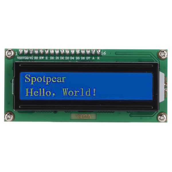 LCD Display Module 1602 Skærmudvidelseskorttilbehør til Raspberry Pi Pico4Bit Parallel Port