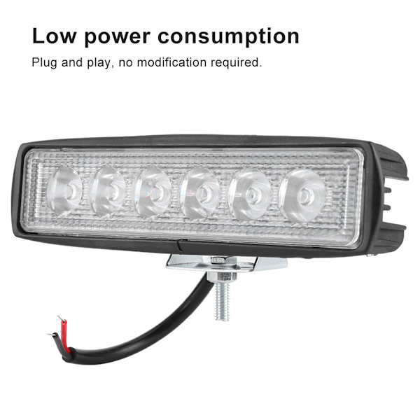 6LED 18W Super Lys Stærk Bil Kørearbejde Spot Lampe Flood Beam Lys til SUV Motorcykel Båd