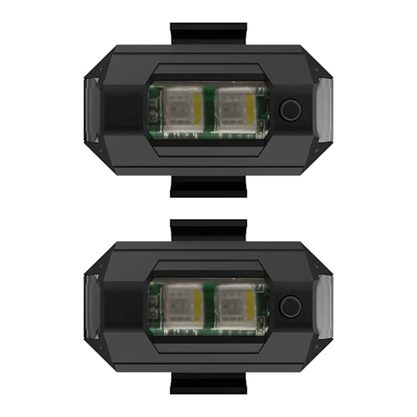2 st USB-laddningsbara LED-blinkande motorcykelvarningsljus, universella, lätta, hög synlighet för motorcykel