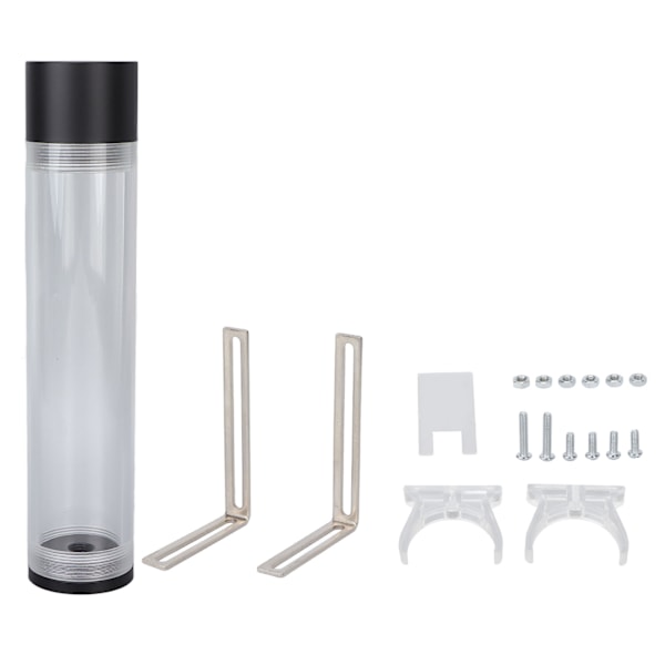 240mm Reservoir Vandkøling Cylindrisk 4 Huller G1/4 Gevind Akryl Vandkølingstank til Computer