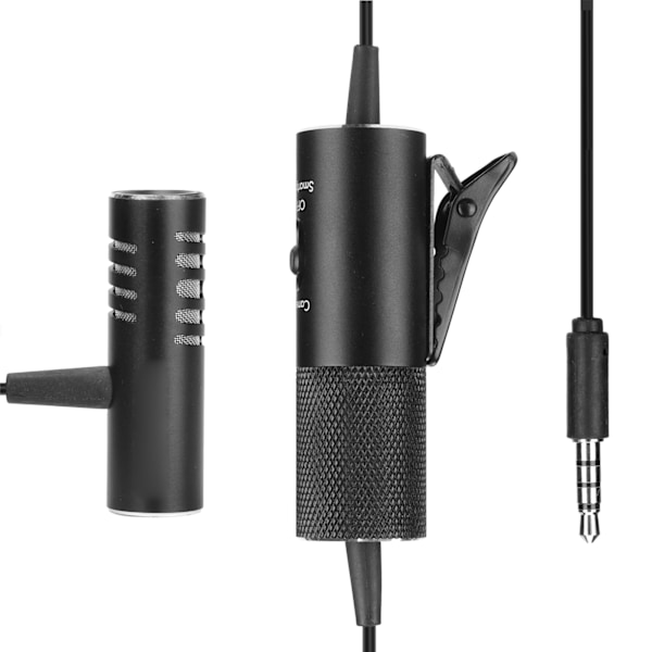 Lavalier Mikrofon Professionell Omni-direktionell Mini Lavalier Slagmygga för Mobiltelefoner Kameror