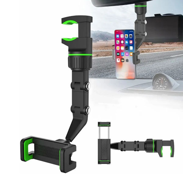 Bakspejl Telefonholder 360 Graders Rotation Multipurpose Universal Bakspejl Bil Telefonholder