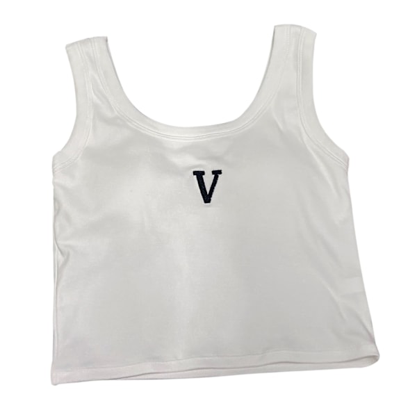 Naisten hihaton lyhyt tank top muodikas minimalistinen rento Lady tank top rintaliivinsuojilla kesää varten Valkoinen Vapaa koko (40‑65kg / 88.2‑143.3lb )