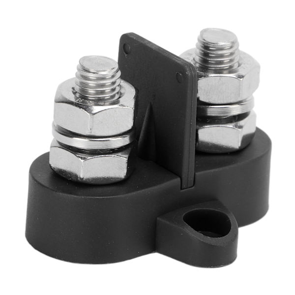DC 48V Samleskinne Terminalblok 5/16in M8 Isolerede Dobbelte Positive Strømfordelingsforbindelsesbolte med Afstandsstykke Sort
