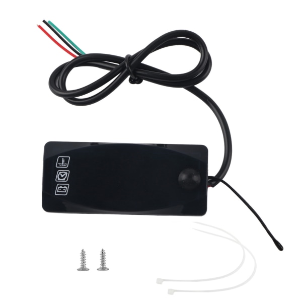 3-i-1 Motorcykel LED Voltmeter Termometer Elektronisk Ur Måler IP67 Vandtæt Måler 6V-30V