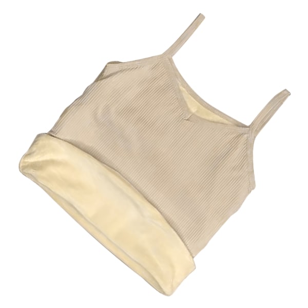 Termisk Tanktop Kvinder Koldbeskyttelse Tykkelse Fleeceforet Spaghettirem Tanktop til Vinter Kold Efterår Hvid Fri Størrelse 37,5‑62,5kg / 82,7‑137,8lb