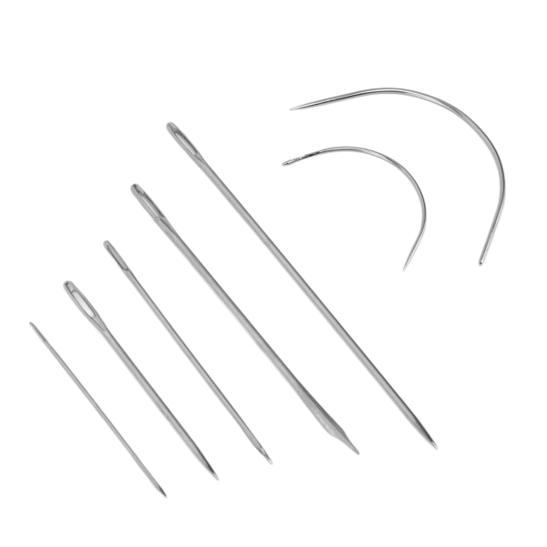 10 set sy nålar kolstål olika storlekar handsyverktyg för lädermatta