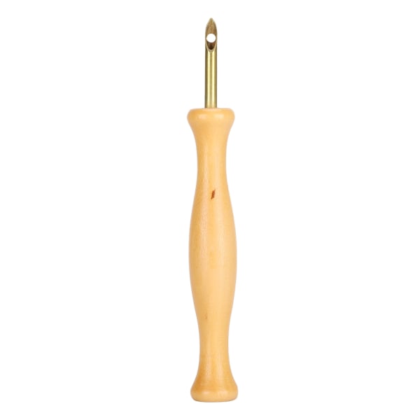 Bærbar punch nål strikning broderi pen trådning træ håndtag værktøj til vævning syning filtning håndværk