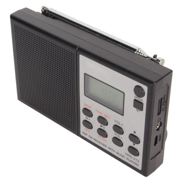 Digital Radio Bluetooth MP3-spelare Uppladdningsbar Stöder minneskort DSP Digital FM-mottagare