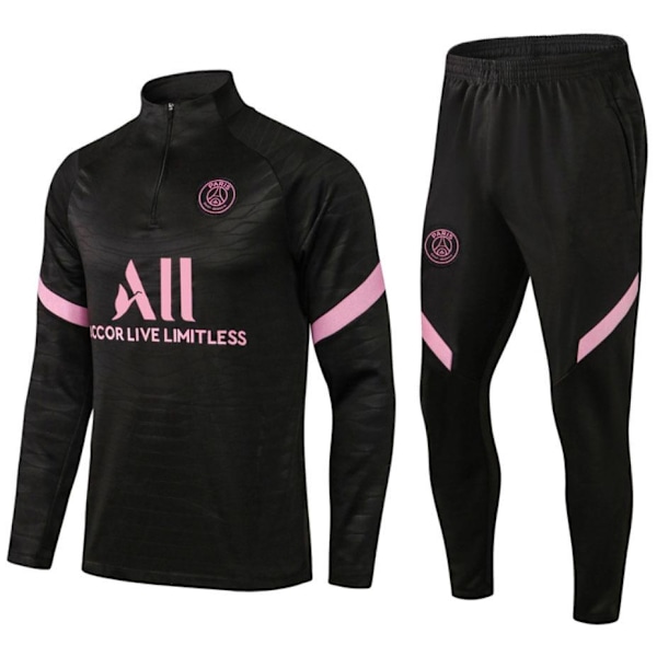 Paris Saint-Germain Liverpool Brasilien Marseille långärmad tröja vuxen barnkläder halvt blixtlås träningsdräkt vit rosa black M