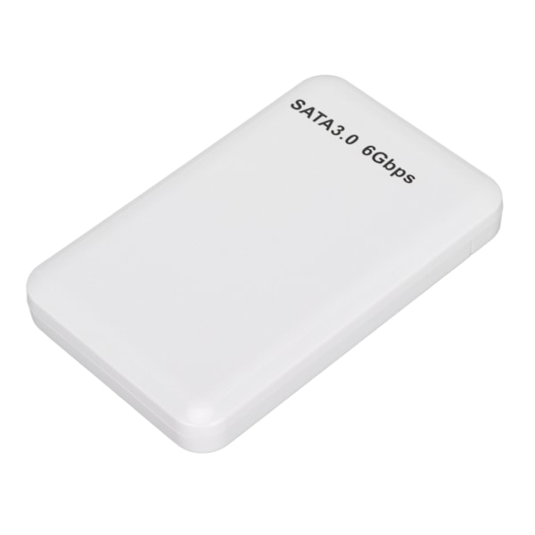 Externt HDD-fodral 2.5in USB3.0 SATA3.0 Plug and Play HDD-kabinett Stödjer 3TB Kapacitet med LED-indikator för Windows Vit