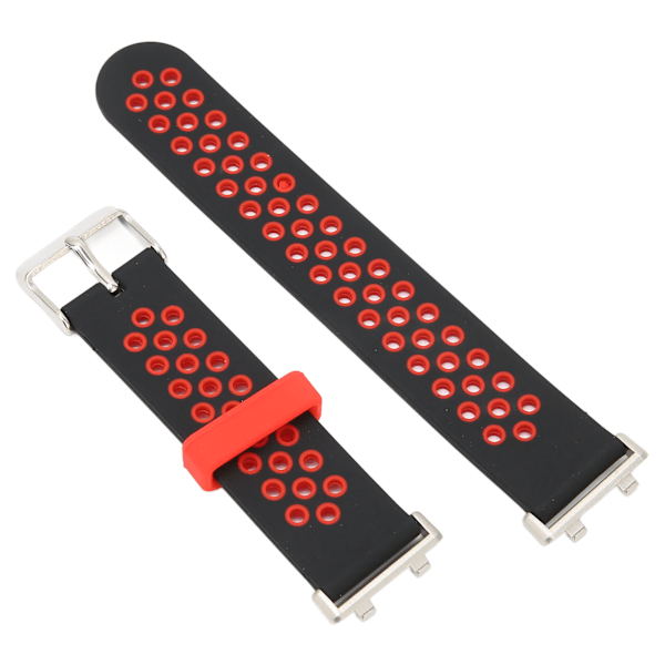 42 mm Universal Silikon Sportarmband Ersättning Porösa Remmar för Oppo Watch 2 (Svart Röd)