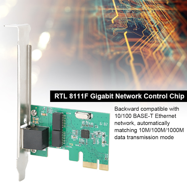 PCI Express Gigabit Ethernet-netværkskort - RTL8111F 10/100/1000 Mbps