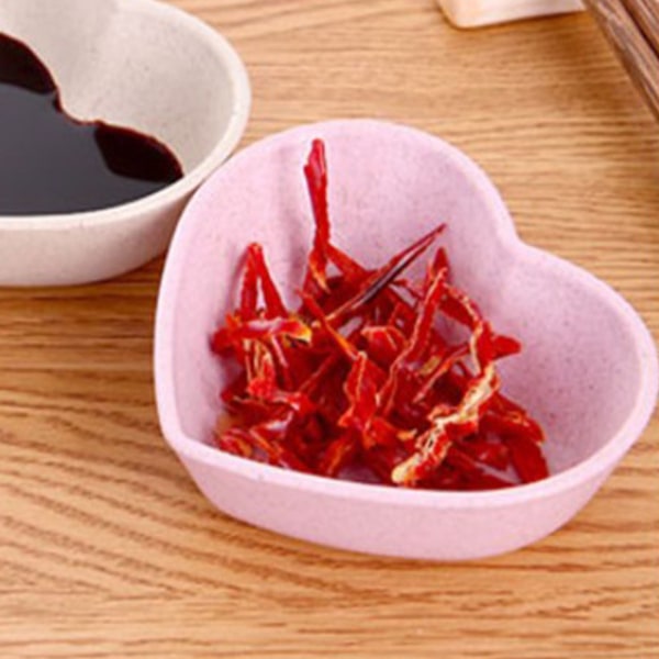 Hjärtformad kryddskål Multifunktionell säker PP såsskål för kök Salt Ketchup Socker Vinäger