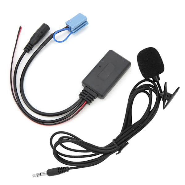 Bluetooth 5.0 AUX Kabel Adapter med Mikrofon Håndfri Udskiftning til Smart Fortwo 450 Radio