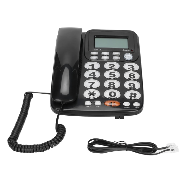 Skrivbordstelefon nummerpresentation Stora knappar Lutningsskärm Fast telefon med sladd för hemmakontor hotellrum