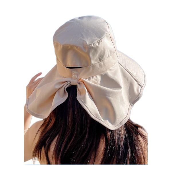 Dam bred solhatt solskydd med nackskydd fiskehatt UV-skydd strandhatt utomhushatt UPF50+