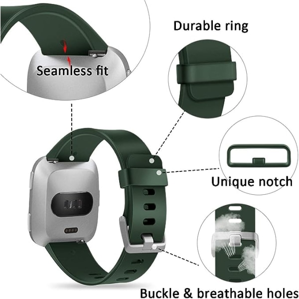 Det smarta watch är kompatibelt med Fitbit versa Smartwatch, versa 2 och versa Lite se klockor för kvinnor och män（ Olive-L）