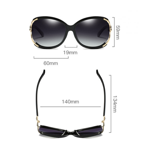 Överdimensionerade metall UV-skyddande fyrkantiga solglasögon för kvinnor. Glam Presenter för kvinnor, 60 mm