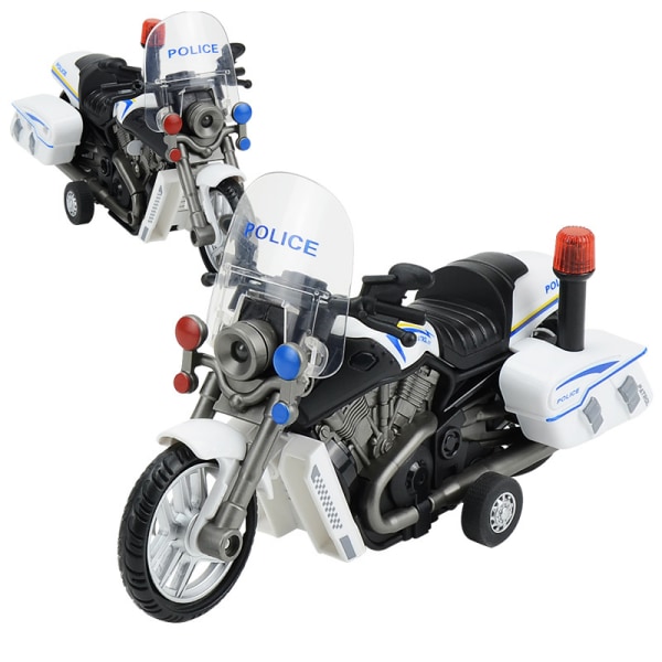 2 kpl poliisimoottoripyörän leluajoneuvo elektroninen lasten partiopyörä vilkkuvilla LED-valoilla