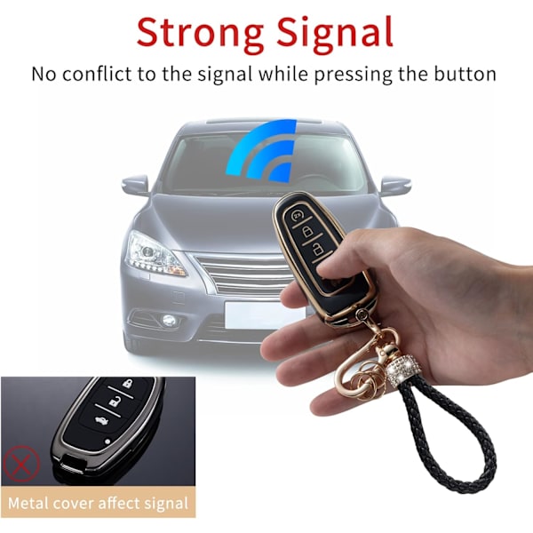 Gematay Ford Nyckelringsskydd med Nyckelband, Mjuk TPU Nyckelringsskydd Kompatibel med Ford C-Max Edge Escape Expedition Smart Key Case