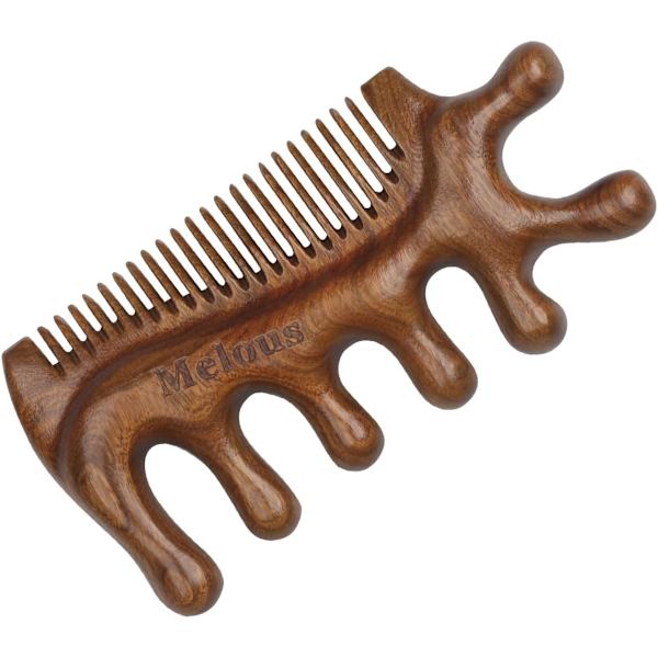 4 i 1 Sandelträ Gua Sha Massager, Skrapningsmassagekam, Meridianverktyg för hår, ansikte, ögonnacke kroppsmassage 1 4 IN 1 Gua Sha Massager