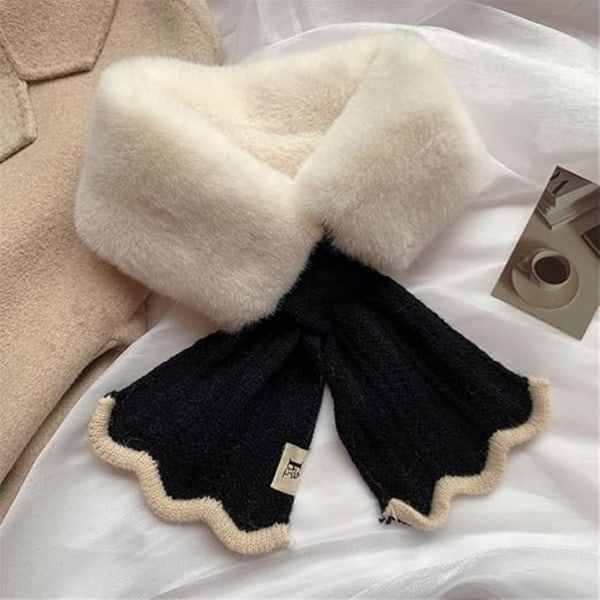 Sjal, Vinterhalsvarmer Kryss-Kryss Pels Tykk Sjal Elegant Halsgaiter