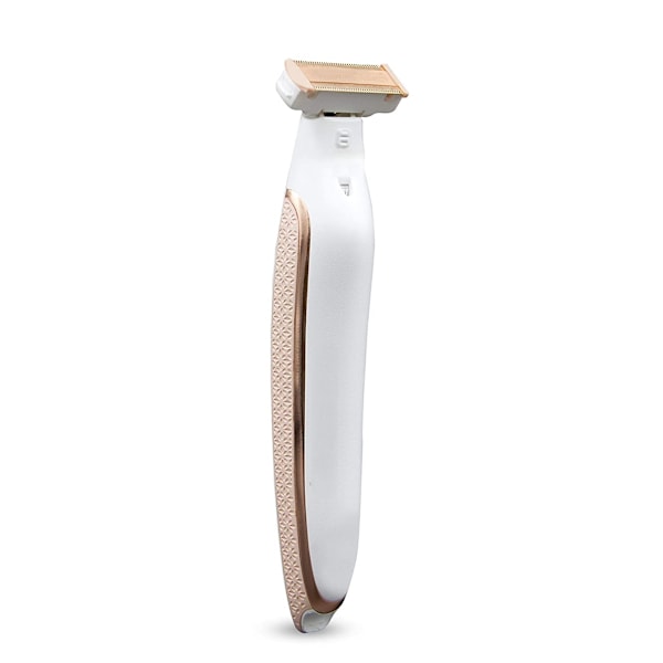 Oppladbar damebarbermaskin og trimmer, hvit/roségull