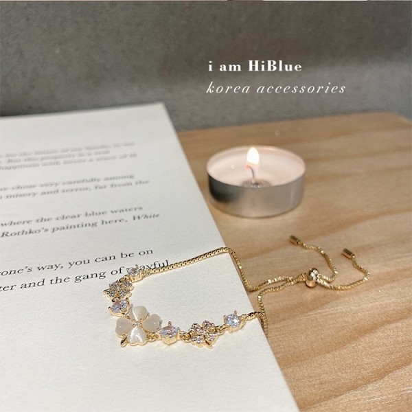 Fødselssten Kæde Link Armbånd til Kvinder Pige Heldig Firkløver Ædelsten Fint Smykke Lykke Shamrock Fødselsdagsgave