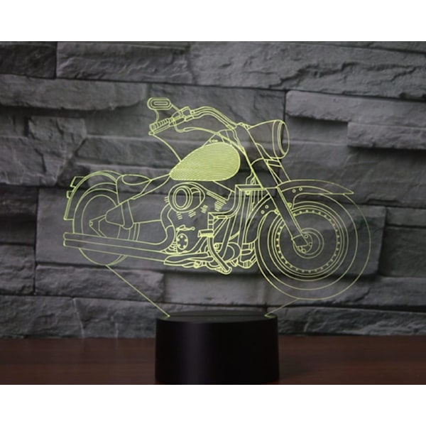3D Motorcykel Fjärrkontroll 16 Färger Nattlampor Illusion Akryl LED Bord Sänglampa Barn Sovrum Skrivbords Dekoration Födelsedagspresenter Leksak för Barn