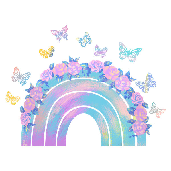 Väggklistermärken,Lysande regnbågsfjärilar Väggkonstklistermärken,Takflickor Väggdekor dekoration för barntillbehör för liten flicka