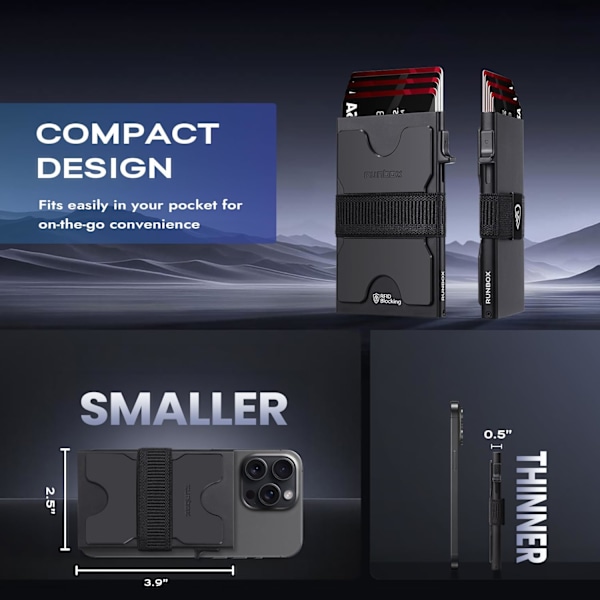 Smal Korthållare Plånbok för Män, Minimalistisk Spärrplånbok med Pop-Up Funktion, Ultratunn Design, Presenter till Män, Herraccessoarer