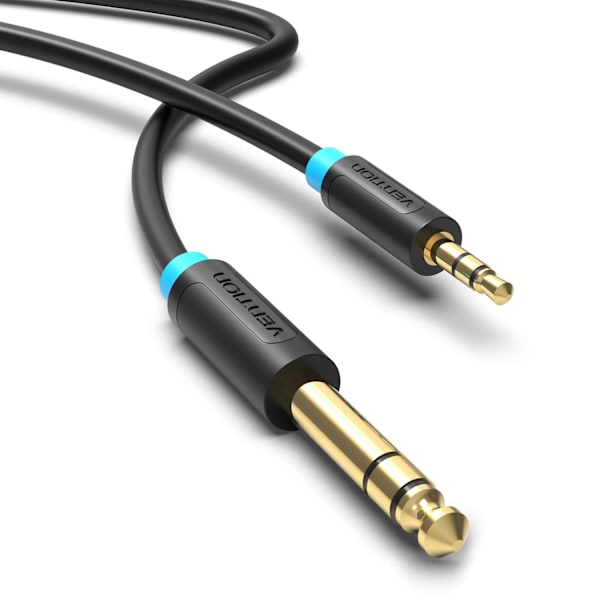 3.5mm to 6.35mm Cable, 6.35mm 1/4" to 3.5mm 1/8" Adapter Male to Male TRS Stereo Audio Aux Jack Cable Gold Plated(6FT/2M)