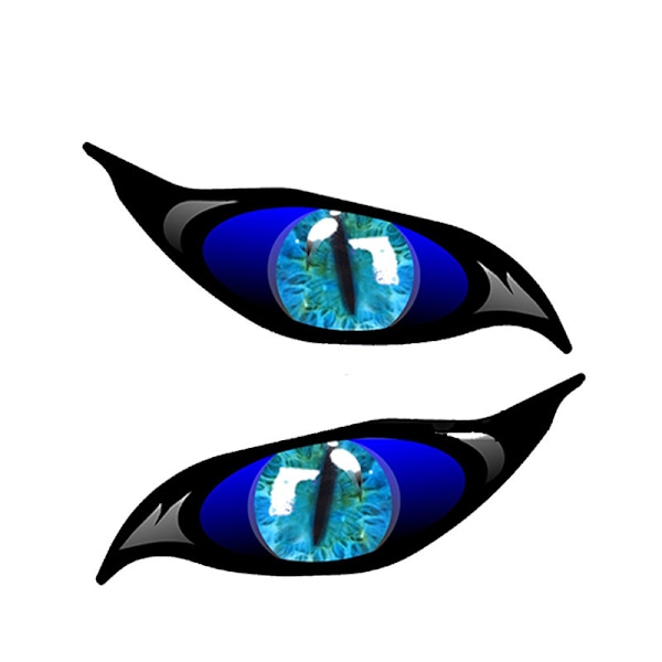 2 paria Evil Eyes -silmäparia vihreästä vinyylistä valmistettuja auto- ja moottoripyöräkypärän tarroja