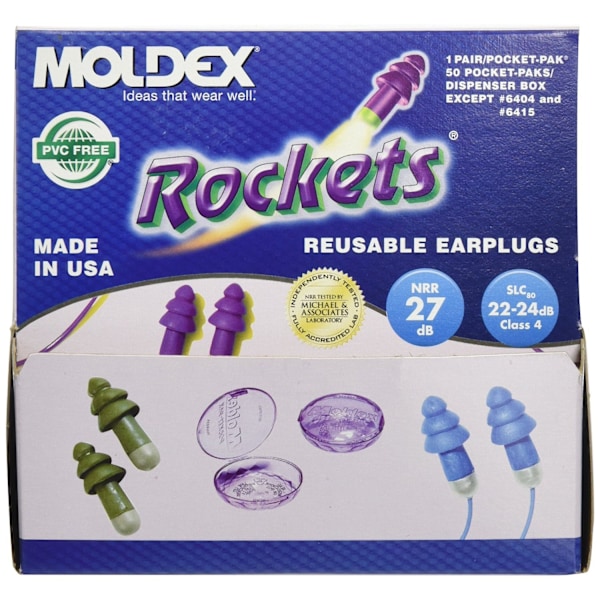 Rockets Koniska Öronproppar med Snöre av Styren, Lila