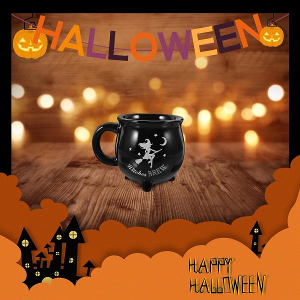 WJ Halloween Mugg Halloween Witch Cauldron Keramik Mugg Halloween Mugg Kittel Kaffe Mugg Halloween Witches Öl Halloween Drink Cup