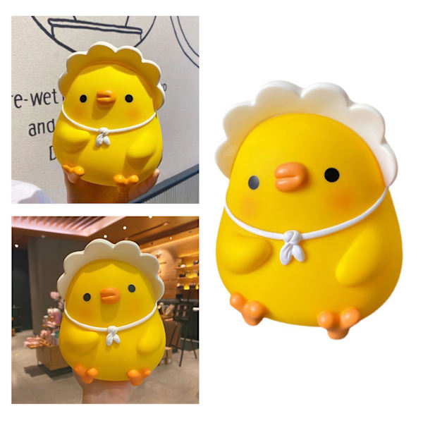 Barn Spargris Söt Cartoon Pengar Myntbank Anti Fall Vinyl Harts Pengar Bank för Pojkar Flickor Gul Anka
