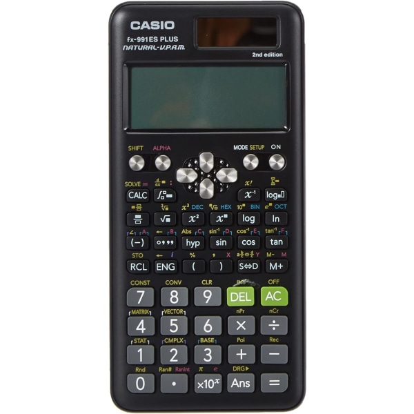 Casio fx-991ES Plus 2 vetenskaplig kalkylator med 417 funktioner och display, naturlig