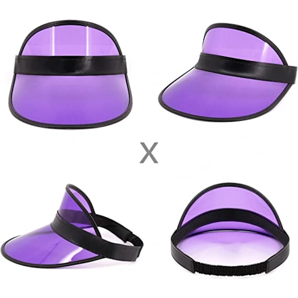 Unisex solskydd keps på UV-skydd sport keps tom topphatt för utomhus strandfest (lila - svart trim)