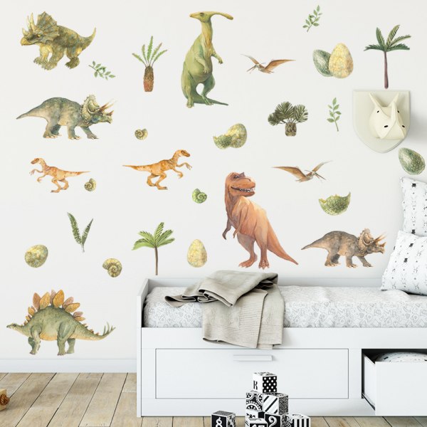 Dinosaur Land Seinätarrat Kookospuuseinätarrat Seinäkoristelu lapsille Pojille Makuuhuone Lastenhuone Olohuone Kylpyhuone Leikkihuone
