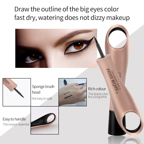Vedenpitävä nestemäinen eyeliner, tarkka mikroeyeliner-kynä, nopeasti kuivuva, pitkäkestoinen meikki eyelinerit