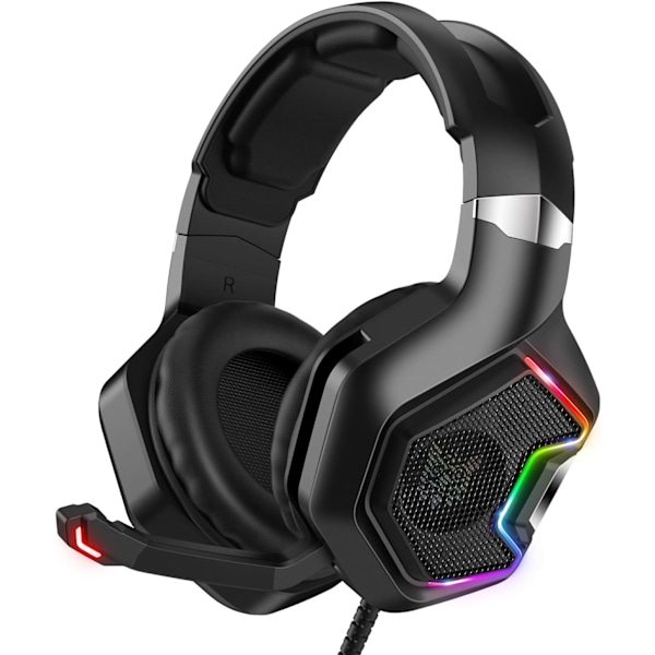 Gamingheadset för PS5, PS4, Xbox Series X|S & Xbox, PC-spelheadset med 7.1 surroundljud, brusreducerande mikrofon - för Playstation 5, Mac