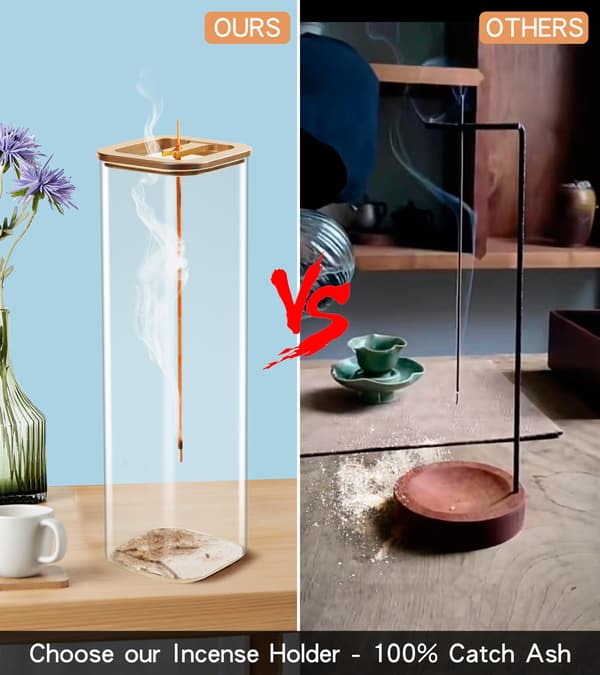 Moderne Røgelsespindebrænder med Sikker Askebeholder, Elegant Design til Ren og Problemfri Aromaterapi, Boligmeditation Yoga Indretning 1PCS