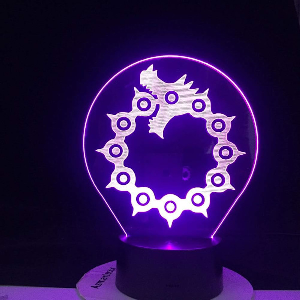 Anime Lampe Illusion Lys LED Natlampe Escanor De Syv Dødelige Synder Ban Meliodas Dragen Wraith Ræv Griskhed OSO Grizzly 3D til Børn
