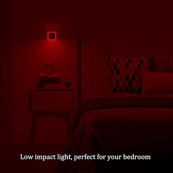 [ 4-pack ] Rött nattljus, LED-vägglampa med skymningssensor, automatisk på/av - perfekt för sovrum, barn och barnrum