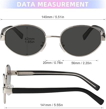 Retro Ovale Solbriller til Kvinder Mænd Designer Solbriller Klassiske Nuancer UV400 Beskyttelse Silver\/Grey