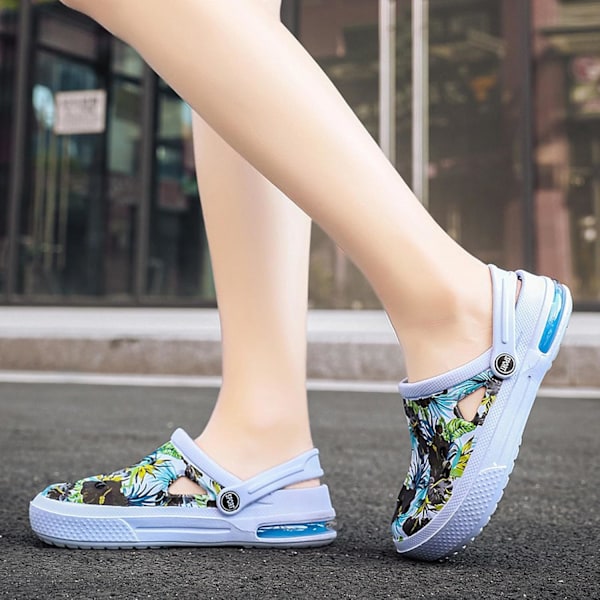 Kvinders Have Clogs Sko Casual Slippers Strand Sandaler Anti-Slip Pool Vandsko Hjemmesko Sommer Fodtøj Blue 9inch 5.5 Women/4.5 Men