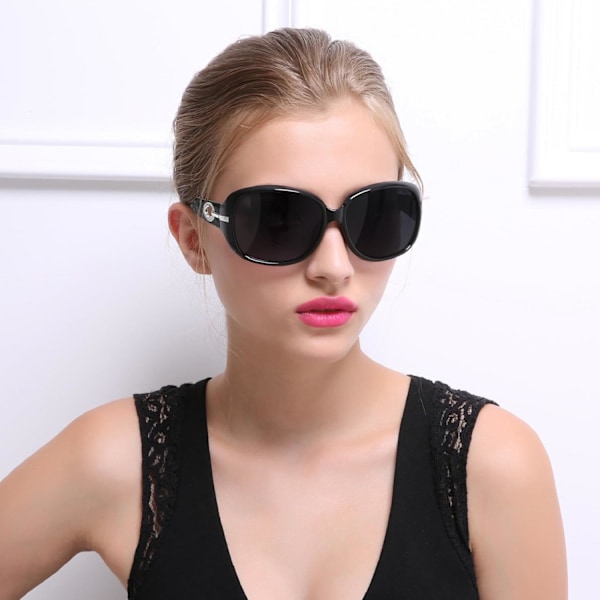 Jackie Solbriller Oversized Shades for Kvinner Trendy Store Rektangulære Solbriller UV-beskyttelse Solbriller pitch Black