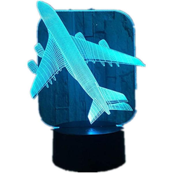 Flygplan Krigsflygmodell Kreativ 3D Nattlampa Touch Jetplan Skrivbordslampa LED Illusionslampa Sänglampa Cool Leksak